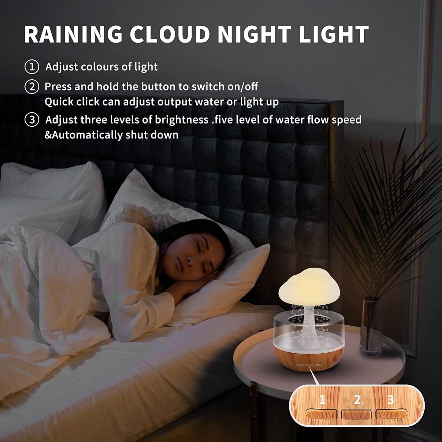 YangCloud® – Difusor de Nube de Lluvia | Humidificador y Luz Nocturna ASMR