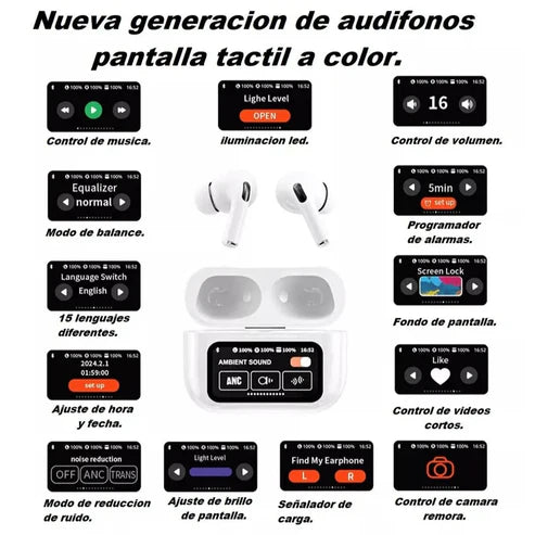 YangSound® - Audífonos AirPods con pantalla táctil