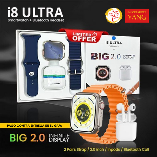Smart Watch I8 Ultra con audífonos gratis